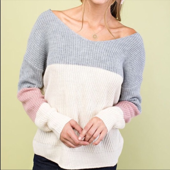💥NEW ARRIVAL💥 Open Back Twist Colorblock Sweater - Picture 7 of 7